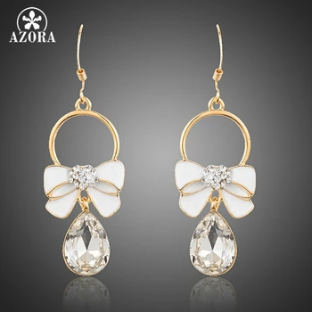AZORA Elegant Bow-knot Gold Color Waterdrop Stellux Austrian Crystal Earrings for Women TE0169
AZORA Elegant Bow-knot Gold Color Waterdrop Stellux Austrian Crystal Earrings for Women TE0169