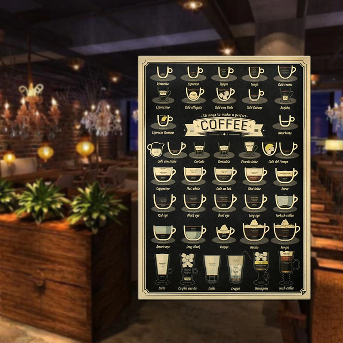 Home Coffee Cup Daquan Bars Kitchen Drawing Poster Adornment Vintage Poster Retro Wall Sticker 51.5X36cm
Home Coffee Cup Daquan Bars Kitchen Drawing Poster Adornment Vintage Poster Retro Wall Sticker 51.5X36cm