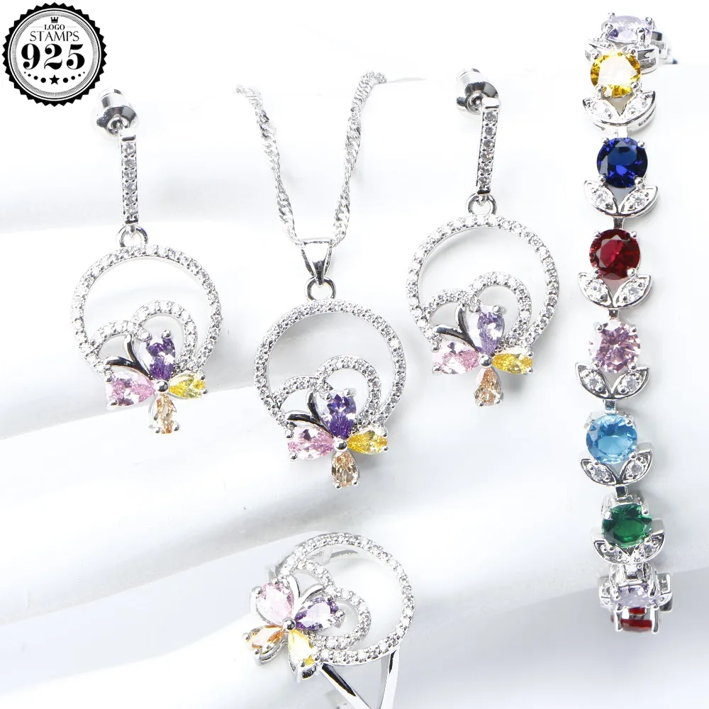 Colorful Zirconia 925 Sterling Silver Costume Jewelry Sets Women Bracelet Earrings Ring Pendant Necklace Set Jewellery Gift Box
Colorful Zirconia 925 Sterling Silver Costume Jewelry Sets Women Bracelet Earrings Ring Pendant Necklace Set Jewellery Gift Box