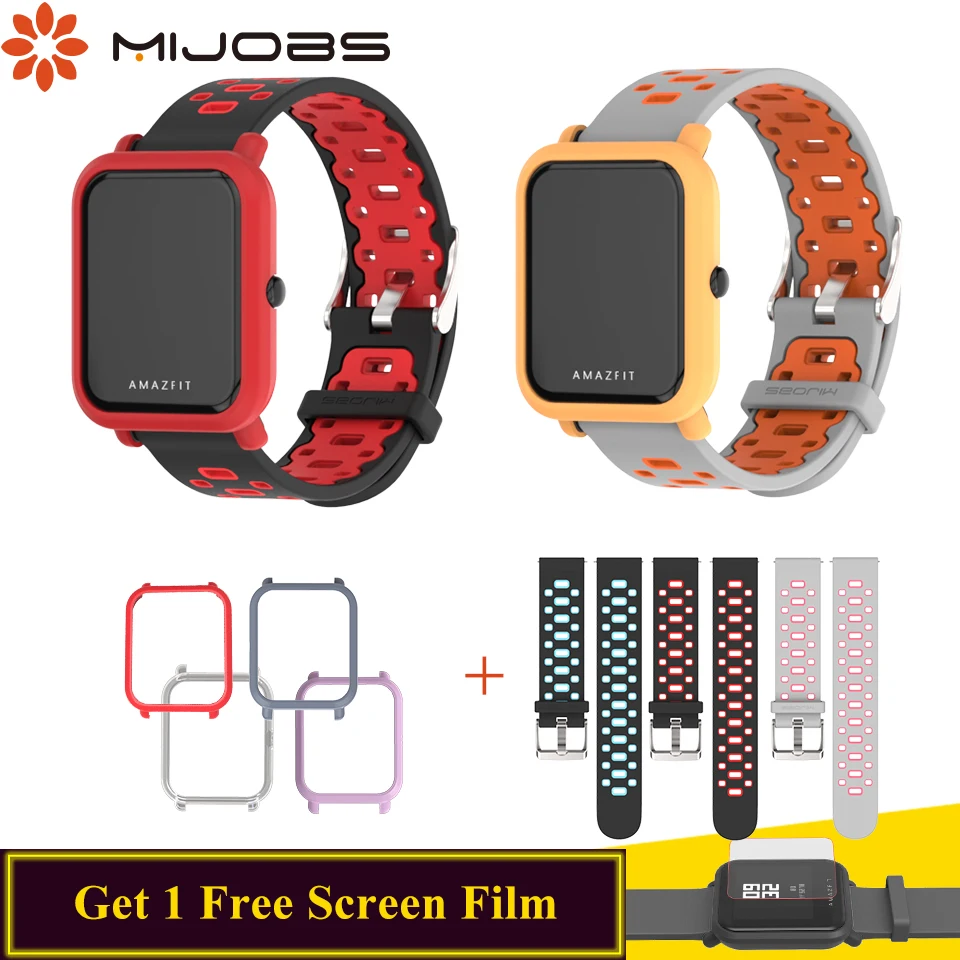 Mijobs 20mm Sports Wrist Strap Protective Case Cover for Xiaomi Huami Amazfit Bip BIT Smart Watch Silicone Bracelet Accessories
Mijobs 20mm Sports Wrist Strap Protective Case Cover for Xiaomi Huami Amazfit Bip BIT Smart Watch Silicone Bracelet Accessories