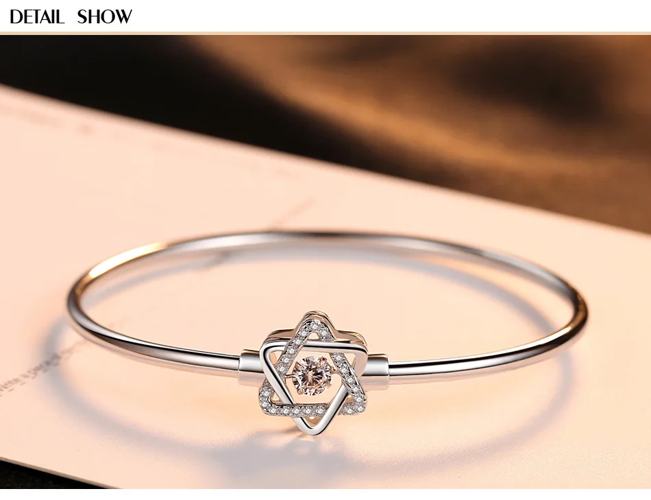 S925 sterling silver bracelet female inlaid zircon exquisite hexagonal star jewelry LB29
S925 sterling silver bracelet female inlaid zircon exquisite hexagonal star jewelry LB29