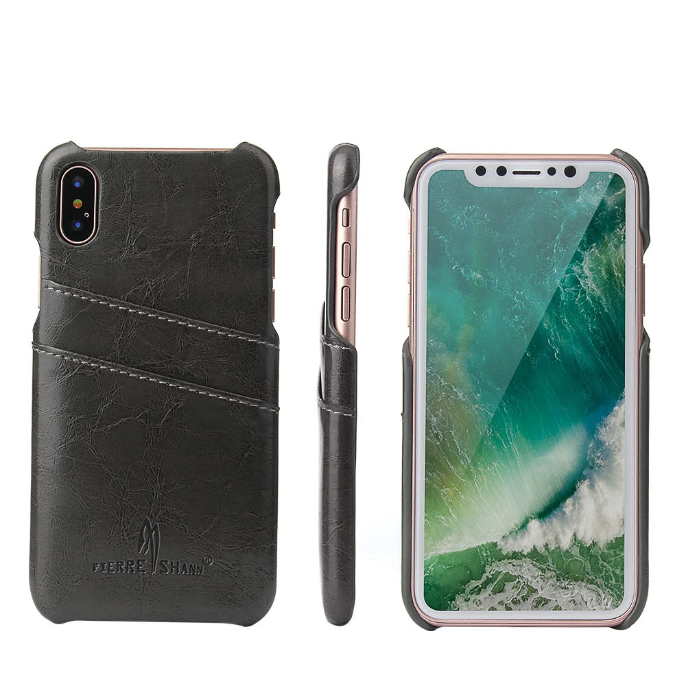 (Grey) Fierre Shann Brand for iPhone X Case Oil Wax pattern PU leather Case for iPhone X with Card Pocket Ultra thin Back Cover
(Grey) Fierre Shann Brand for iPhone X Case Oil Wax pattern PU leather Case for iPhone X with Card Pocket Ultra thin Back Cover