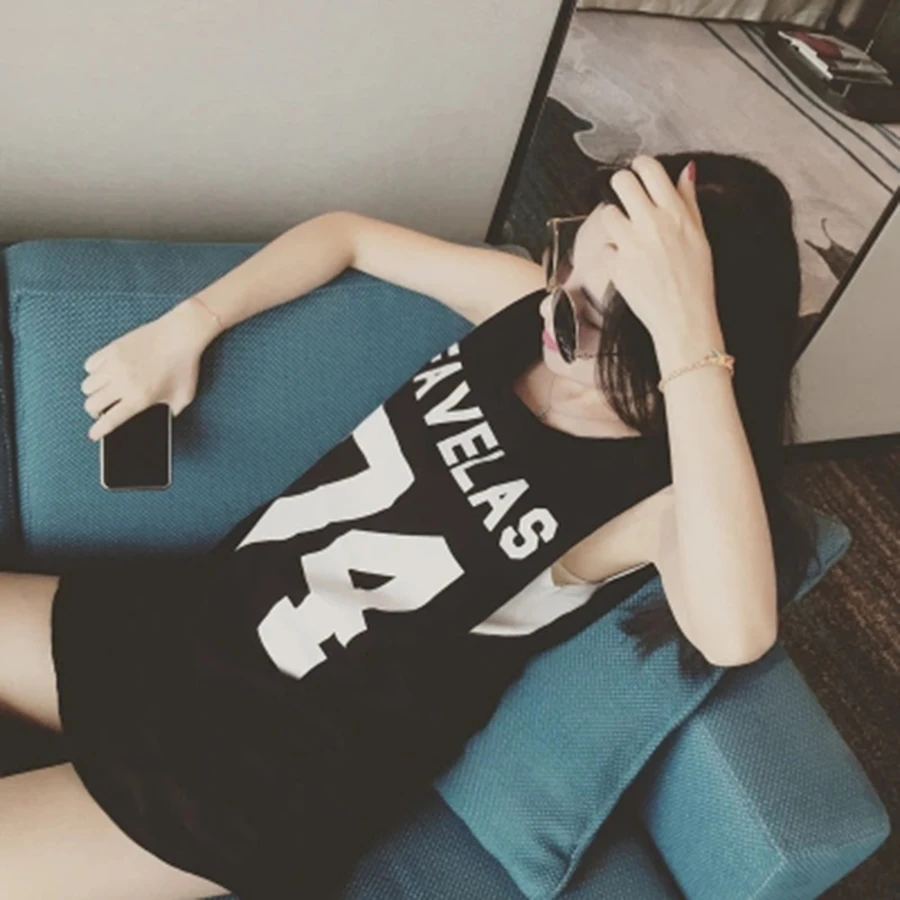 Harajuku Summer T Shirt Women Sleeveless Loose Tshirt Korean Style Streetwear Camisetas Mujer Black T-Shirt Women Tops 50G0020
Harajuku Summer T Shirt Women Sleeveless Loose Tshirt Korean Style Streetwear Camisetas Mujer Black T-Shirt Women Tops 50G0020