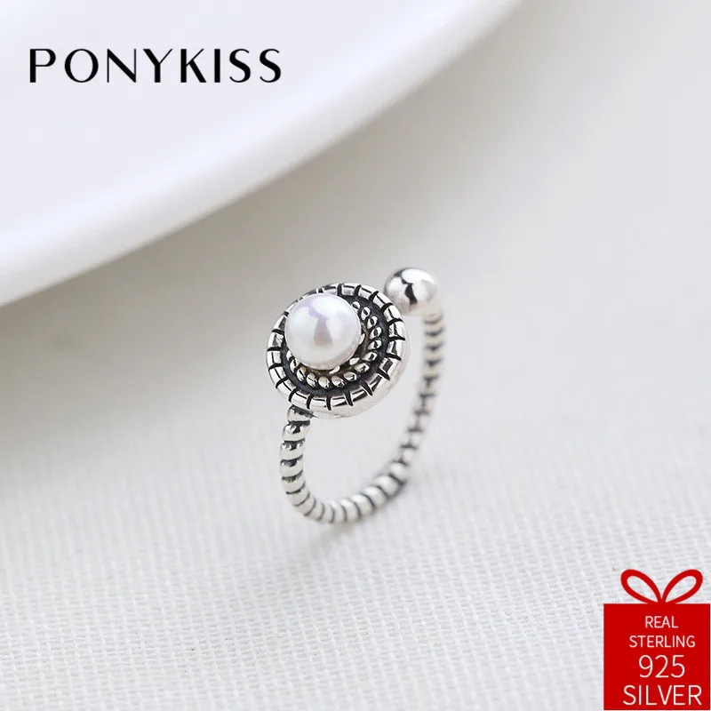 PONYKISS Vintage 100% 925 Sterling Silver Resizable Opening Chic Round Pearl Ring For Women Anniversary Jewelry Party Fine Gift
PONYKISS Vintage 100% 925 Sterling Silver Resizable Opening Chic Round Pearl Ring For Women Anniversary Jewelry Party Fine Gift