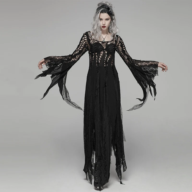 PUNK RAVE Women's Steampunk Retro Floral Pattern Long Dress Sexy Hallow Out Dress Gothic Party Elegant Long Dresses
PUNK RAVE Women's Steampunk Retro Floral Pattern Long Dress Sexy Hallow Out Dress Gothic Party Elegant Long Dresses