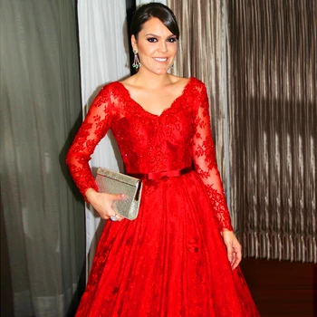 Vestido de festa Elegant Red A Line Evening Gown Sequins Appliques Deep V Neck Backless Long Sleeve Wedding Party Dress
Vestido de festa Elegant Red A Line Evening Gown Sequins Appliques Deep V Neck Backless Long Sleeve Wedding Party Dress