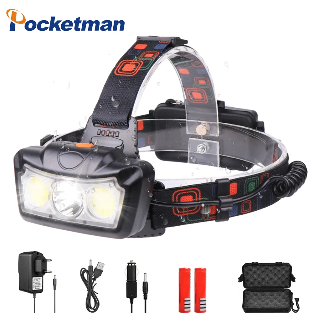 High Bright Portable Headlamp T6+COB LED Headlight Head Lamp Flashlight Torch Lanterna head light Use 18650 battery for Camping
High Bright Portable Headlamp T6+COB LED Headlight Head Lamp Flashlight Torch Lanterna head light Use 18650 battery for Camping