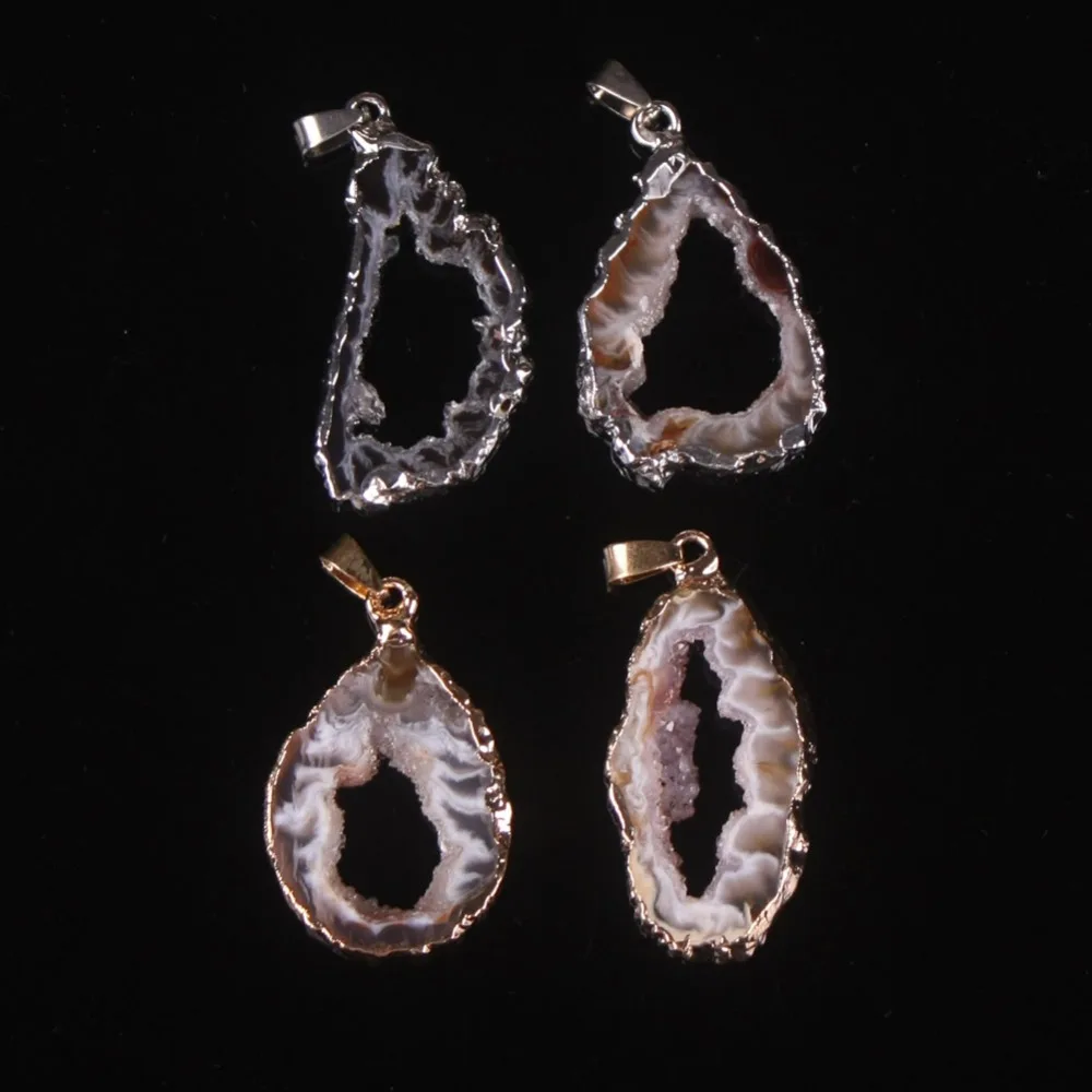 Silver-Tone Natural Agates Druse Onyx Thin Slice Drusy Geodes Druzy Cluster Raw Rock Pendant for Holiday Gift 6pcs Free Shipping
Silver-Tone Natural Agates Druse Onyx Thin Slice Drusy Geodes Druzy Cluster Raw Rock Pendant for Holiday Gift 6pcs Free Shipping