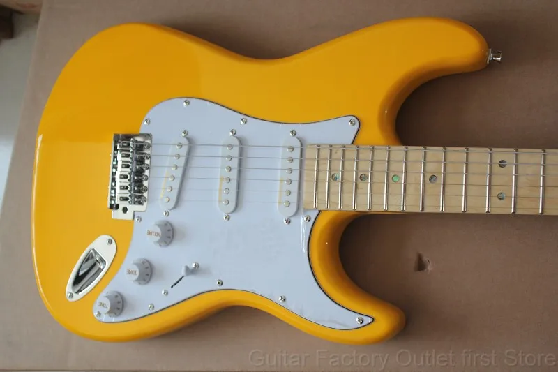 Factory store yellow oranger st signature maple fretboard 6 string Chrome Hardware Electric Guitar
Factory store yellow oranger st signature maple fretboard 6 string Chrome Hardware Electric Guitar