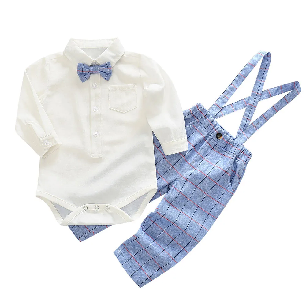 Baby Boy Party Clothes 2018 Sets Infant Baby Boys Gentleman Solid Romper Suspenders Plaid Strap Pants Set Costume For A Boy
Baby Boy Party Clothes 2018 Sets Infant Baby Boys Gentleman Solid Romper Suspenders Plaid Strap Pants Set Costume For A Boy