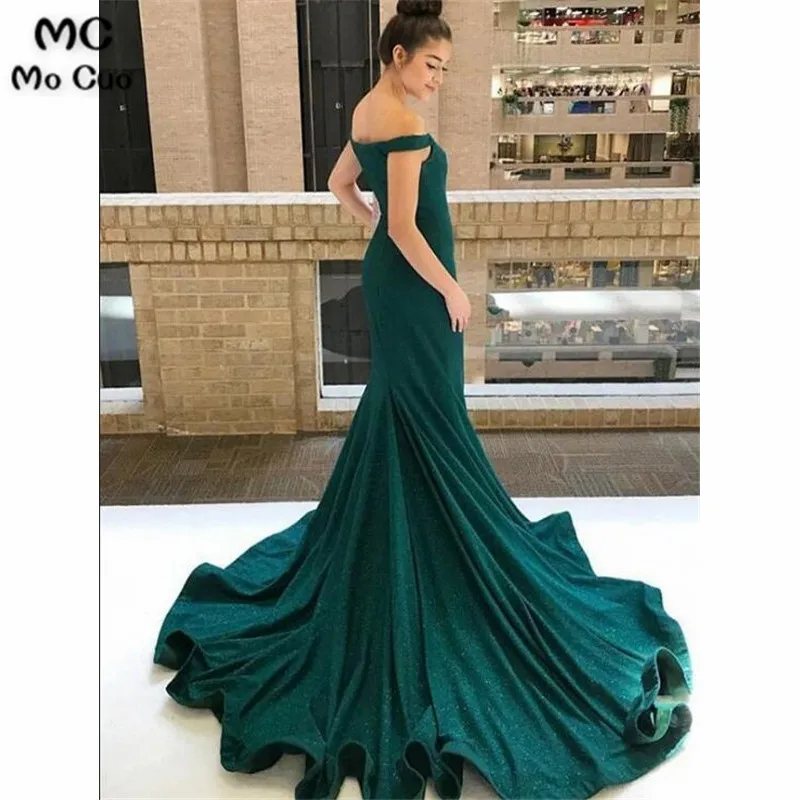 2019 Green Mermaid Off Shoulder Evening Dresses Sweep Train Short Sleeve Formal Satin Evening Party Dress for Women
2019 Green Mermaid Off Shoulder Evening Dresses Sweep Train Short Sleeve Formal Satin Evening Party Dress for Women