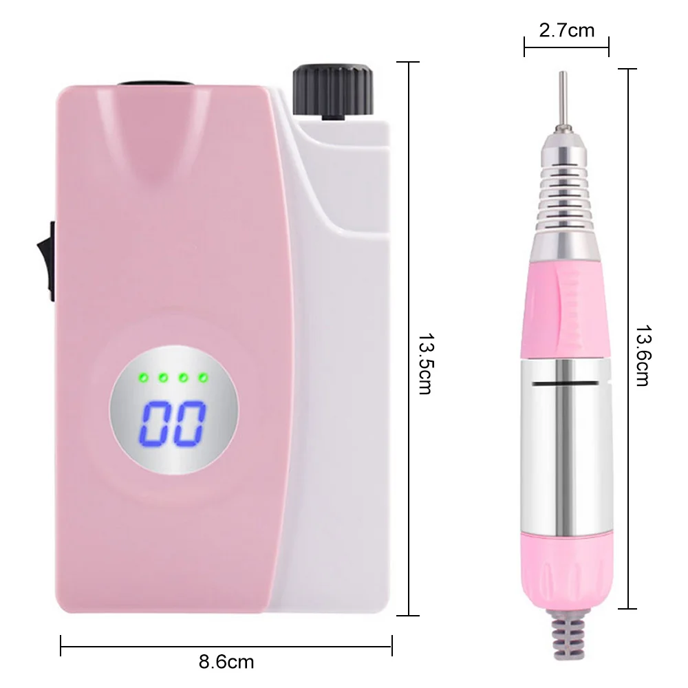 20W 25000RPM Electric Nail Drill Manicure Machine Portable with Rechargeable Battery 2600mAh Cordless Pedicure Milling Machine
20W 25000RPM Electric Nail Drill Manicure Machine Portable with Rechargeable Battery 2600mAh Cordless Pedicure Milling Machine