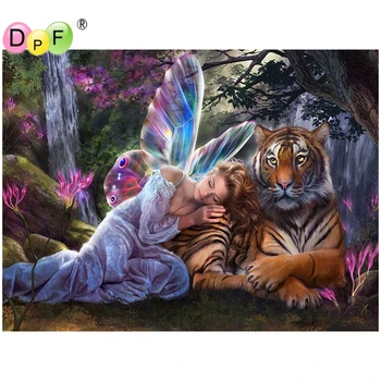 DPF Full Square Diamond 5D DIY Diamond Painting "Fairy with Tiger" 3D Embroidery diamond Cross Stitch Mosaic Painting Decor
DPF Full Square Diamond 5D DIY Diamond Painting "Fairy with Tiger" 3D Embroidery diamond Cross Stitch Mosaic Painting Decor
