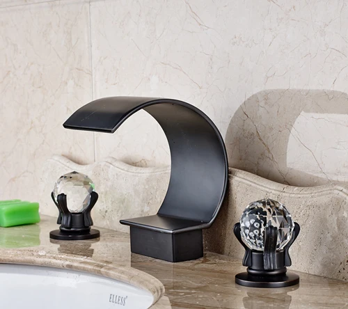 Oil Rubbed Bronze Finished Deck Mounted 3 Holes Bathroom Sink Faucet Waterfall Spout Mixer Tap
Oil Rubbed Bronze Finished Deck Mounted 3 Holes Bathroom Sink Faucet Waterfall Spout Mixer Tap