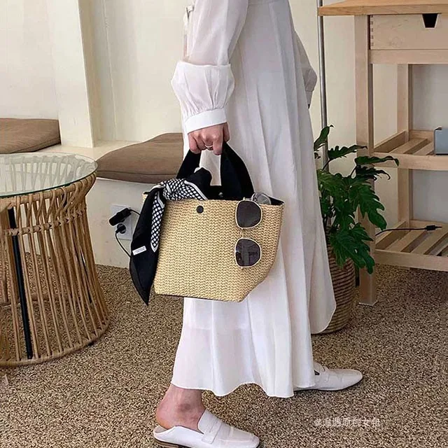 حقائب يد نسائية غير رسمية من الخيزران حقائب قش الشاطئ الصيفية حقائب قش نسائية منسوجة سعة كبيرة حقيبة دلاء للسيدات حقيبة سفر 2019 حقائب يد نسائية غير رسمية من الخيزران حقائب قش الشاطئ الصيفية حقائب قش نسائية منسوجة سعة كبيرة حقيبة دلاء للسيدات حقيبة سفر 2019