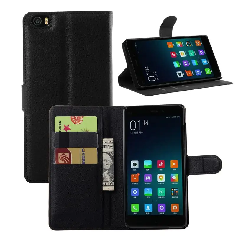 Одноцветное Цвет кошелек кожаный чехол для телефона Xiaomi Redmi 4x личи кожи Бизнес