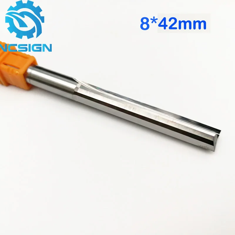 Фото 2pcs Two Double Flutes Straight Slot Bits 8*42mm Wood Cutters CNC Carving Engraving Tools Milling Cutter Solid Carbide Router |