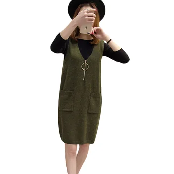 Women Spring Autumn Knit Dress Elegant Two Piece Set Dress with Black Sweater Bottoming Shirt Femme Winter Tank Vestidos XH621
Women Spring Autumn Knit Dress Elegant Two Piece Set Dress with Black Sweater Bottoming Shirt Femme Winter Tank Vestidos XH621