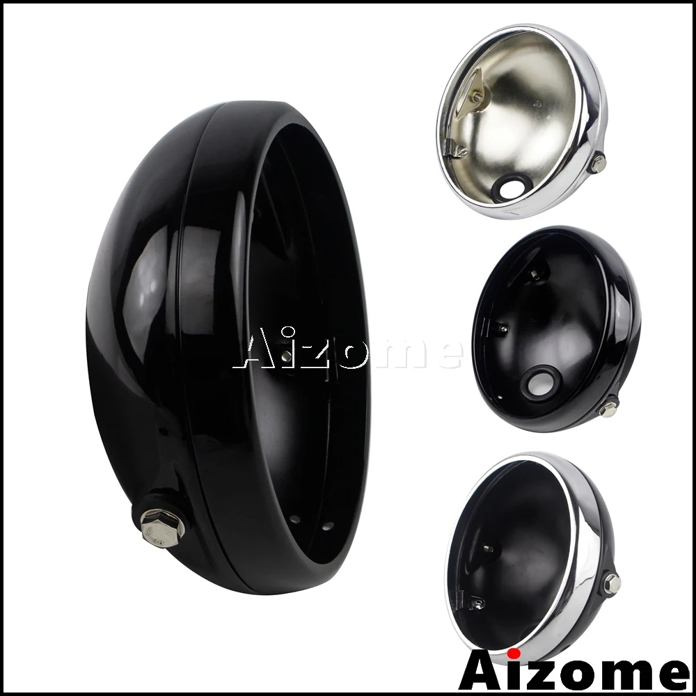 Black Motorcycle 7" Headlight Housing Round LED Headlamp Shell For Harley 7 inch Lighthouse Headlight Bulb Bucket Universal
Black Motorcycle 7" Headlight Housing Round LED Headlamp Shell For Harley 7 inch Lighthouse Headlight Bulb Bucket Universal