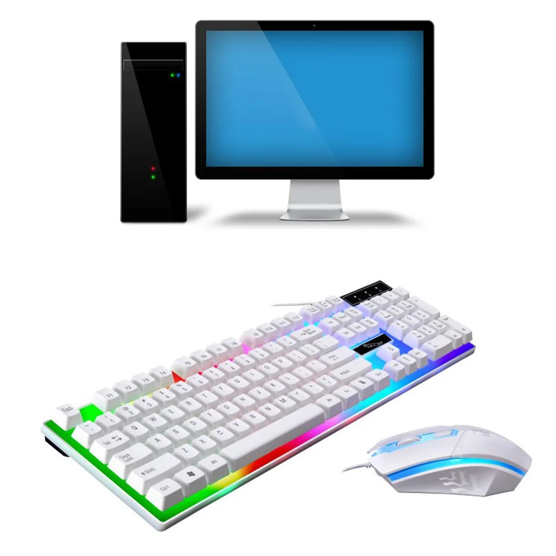 For Computer keyboard Ergonomic Keyboard USB Waterproof Rainbow Keyboard Rainbow Backlight USB Wired Keyboard Adjustable Gaming
For Computer keyboard Ergonomic Keyboard USB Waterproof Rainbow Keyboard Rainbow Backlight USB Wired Keyboard Adjustable Gaming