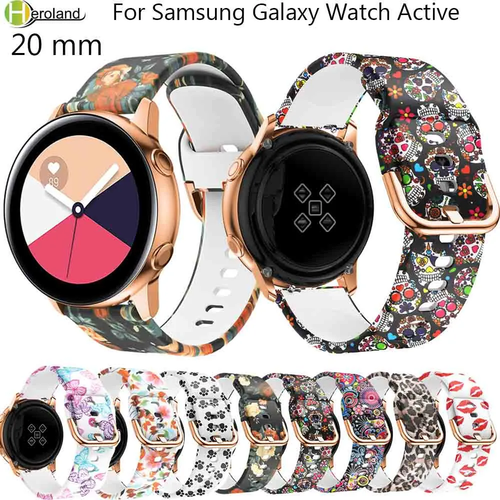 

20mm WatchBand for Samsung Galaxy Watch Active Band Galaxy 42mm Strap gear S2 Soft silicone Sport Smart Wristbands Watchstrap