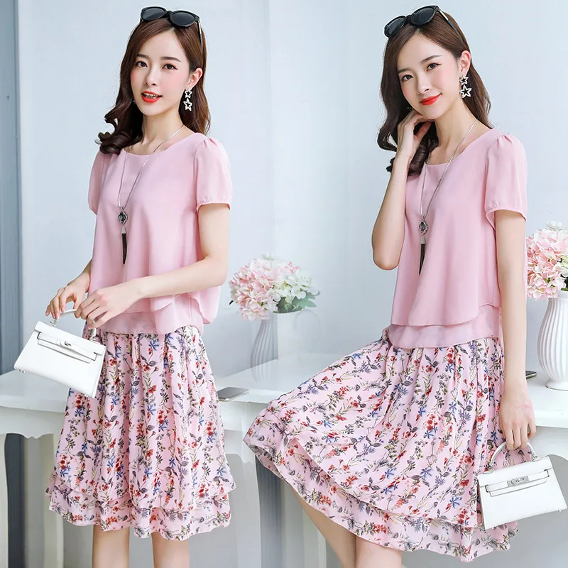 floral chiffon dress casual fake two pieces sets beach boho women dress big size A-Line print midi summer dress large size 2019
floral chiffon dress casual fake two pieces sets beach boho women dress big size A-Line print midi summer dress large size 2019