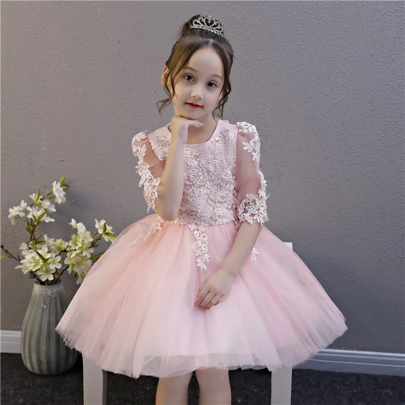 Fancy Sweet Little Girl Flower Dresses Half Sleeves Toddler Baby Princess Birthday Pageant Party Ball Gowns Children Costumes
Fancy Sweet Little Girl Flower Dresses Half Sleeves Toddler Baby Princess Birthday Pageant Party Ball Gowns Children Costumes