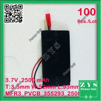 100pcs SafetyPacking 3.7V 2500mAh Lipo Battery Model 355293 For Quadcopter Drone UAV UAS mini Drone Zone dash cam Size35x52x93mm
100pcs SafetyPacking 3.7V 2500mAh Lipo Battery Model 355293 For Quadcopter Drone UAV UAS mini Drone Zone dash cam Size35x52x93mm