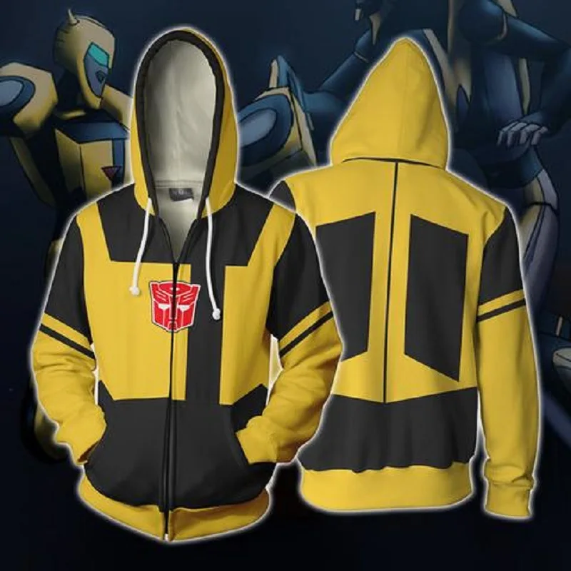 Bumblebee Hoodies Cosplay Costumes Bumblebee 3D printing Zip Up Hoodie Sweatshirts Men's and women's sports Jackets
Bumblebee Hoodies Cosplay Costumes Bumblebee 3D printing Zip Up Hoodie Sweatshirts Men's and women's sports Jackets
