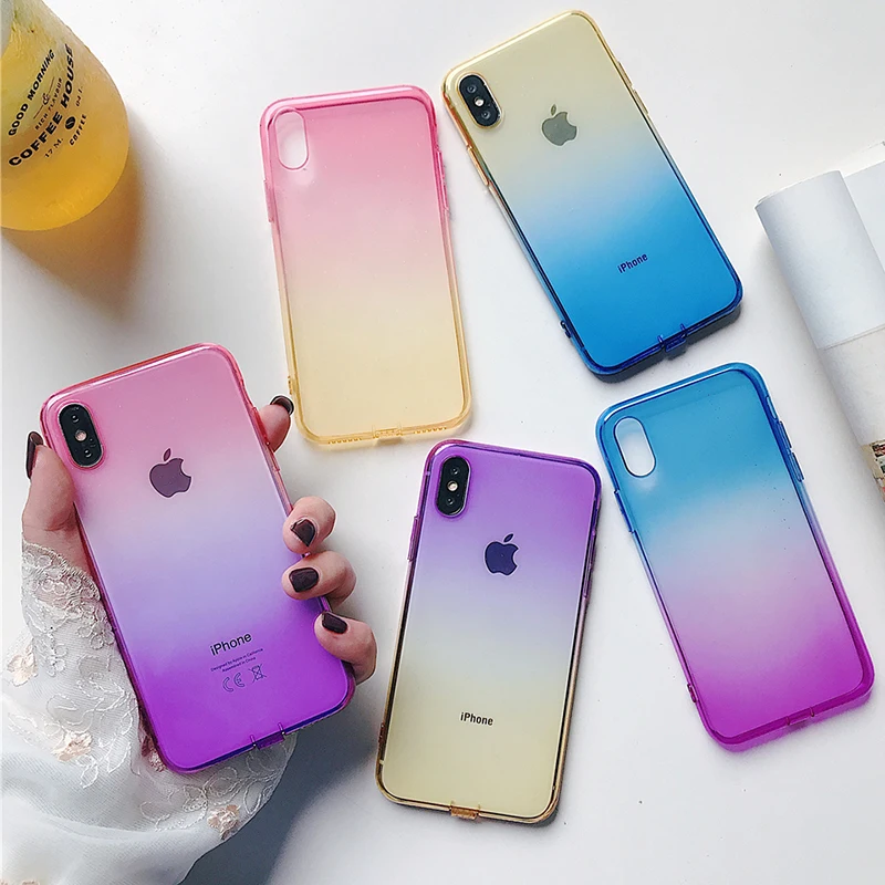 Soft TPU Case For iphone 7 XS MAX Case Gradient Two-color Back Cover For iphone 6 6S 7 8 Plus for iphone X XR Cover Phone Case
Soft TPU Case For iphone 7 XS MAX Case Gradient Two-color Back Cover For iphone 6 6S 7 8 Plus for iphone X XR Cover Phone Case