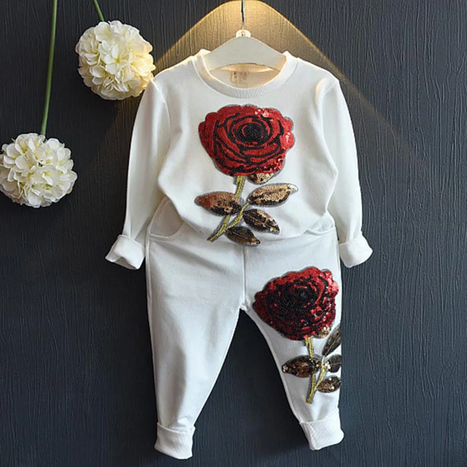 Artishare Girls Clothing Sets Long Sleeve Rose Embroidered Sequin Children Clothing set For Kids Clothes Girls Sports Suits
Artishare Girls Clothing Sets Long Sleeve Rose Embroidered Sequin Children Clothing set For Kids Clothes Girls Sports Suits