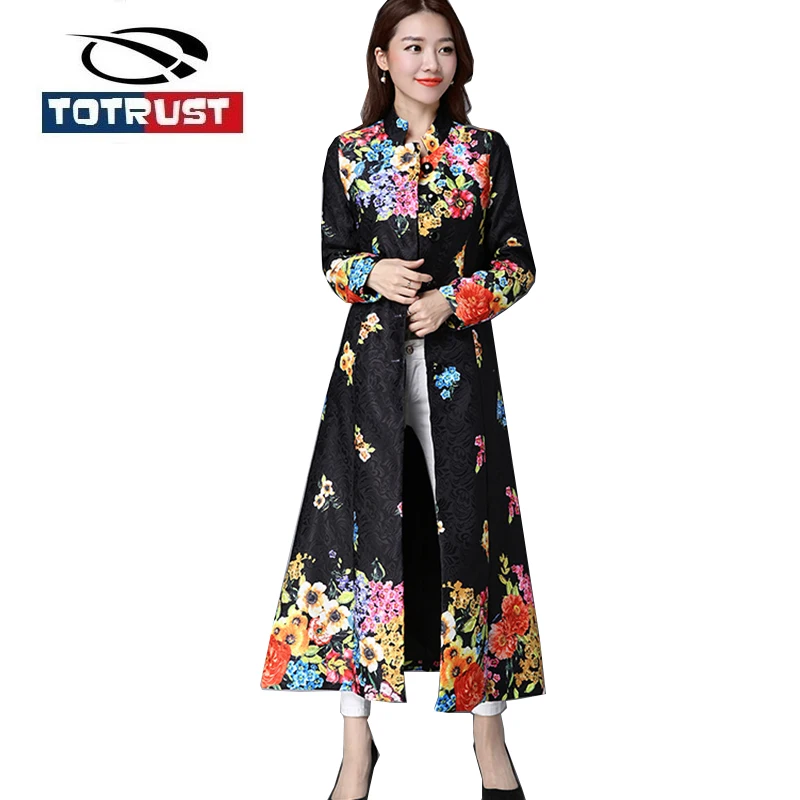 TOTRUST Black Vintage Floral Print Trench Coat For Women Flower 2017 Fashion Long Sleeve Trench Elegant Cardigan Casual Overcoat
TOTRUST Black Vintage Floral Print Trench Coat For Women Flower 2017 Fashion Long Sleeve Trench Elegant Cardigan Casual Overcoat