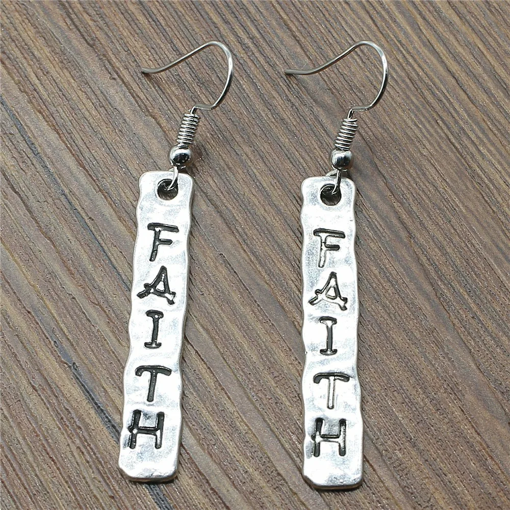Fashion Handmade Simple Design 39x7mm Faith Plates Charms Drop Earrings Jewelry Gift For Women
Fashion Handmade Simple Design 39x7mm Faith Plates Charms Drop Earrings Jewelry Gift For Women