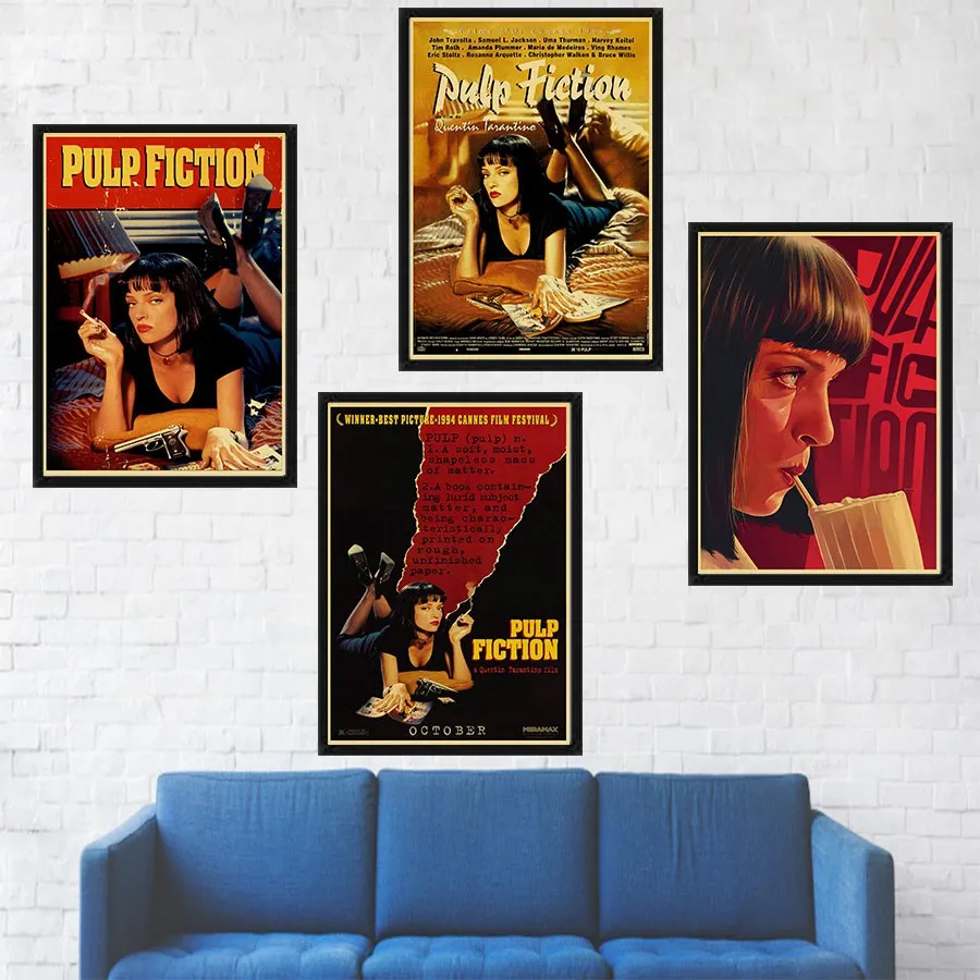 Classic Movie Pulp Fiction retro Kraft paper Poster Bar Cafe decorative painting wallpaper vintage posters
Classic Movie Pulp Fiction retro Kraft paper Poster Bar Cafe decorative painting wallpaper vintage posters