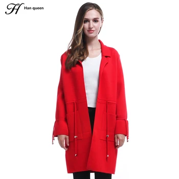 H Han Queen Thicker Women Long Cardigans Autumn Winter Long Sleeve Loose Knitted Pocket Belt Cardigan Female Casual Poncho Coat
H Han Queen Thicker Women Long Cardigans Autumn Winter Long Sleeve Loose Knitted Pocket Belt Cardigan Female Casual Poncho Coat