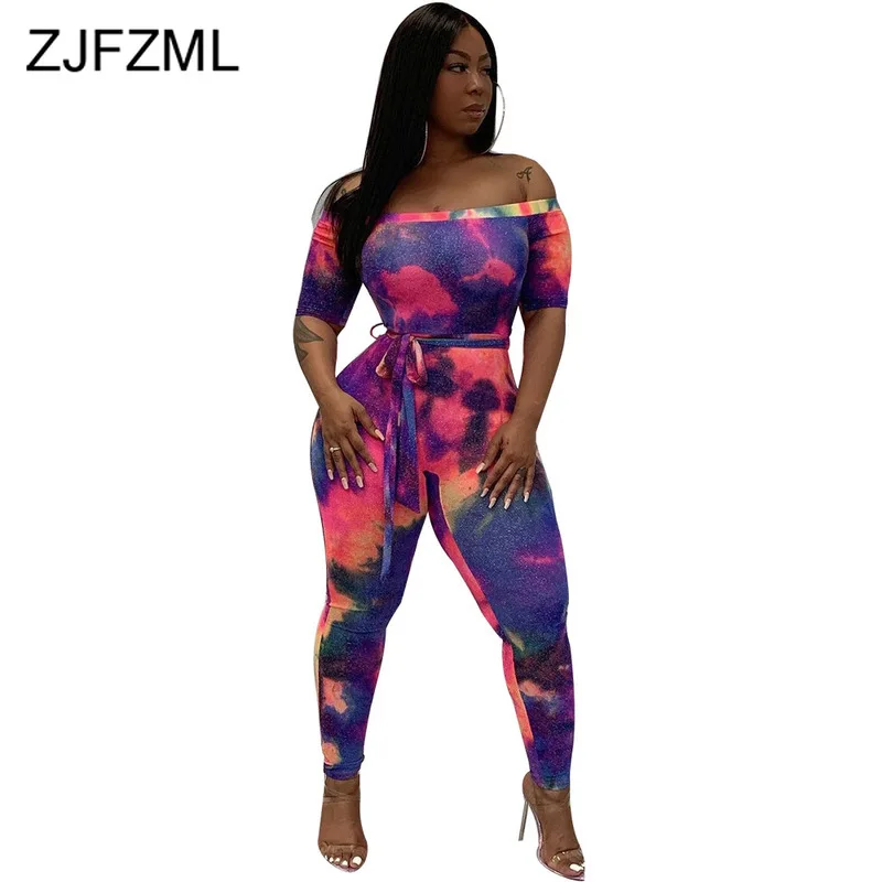 Tie Dye Galaxy Print Sexy Skinny Jumpsuit Women Off Shoulder Half Sleeve Party Romper Casual Slash Neck Backless Pencil Overall
Tie Dye Galaxy Print Sexy Skinny Jumpsuit Women Off Shoulder Half Sleeve Party Romper Casual Slash Neck Backless Pencil Overall