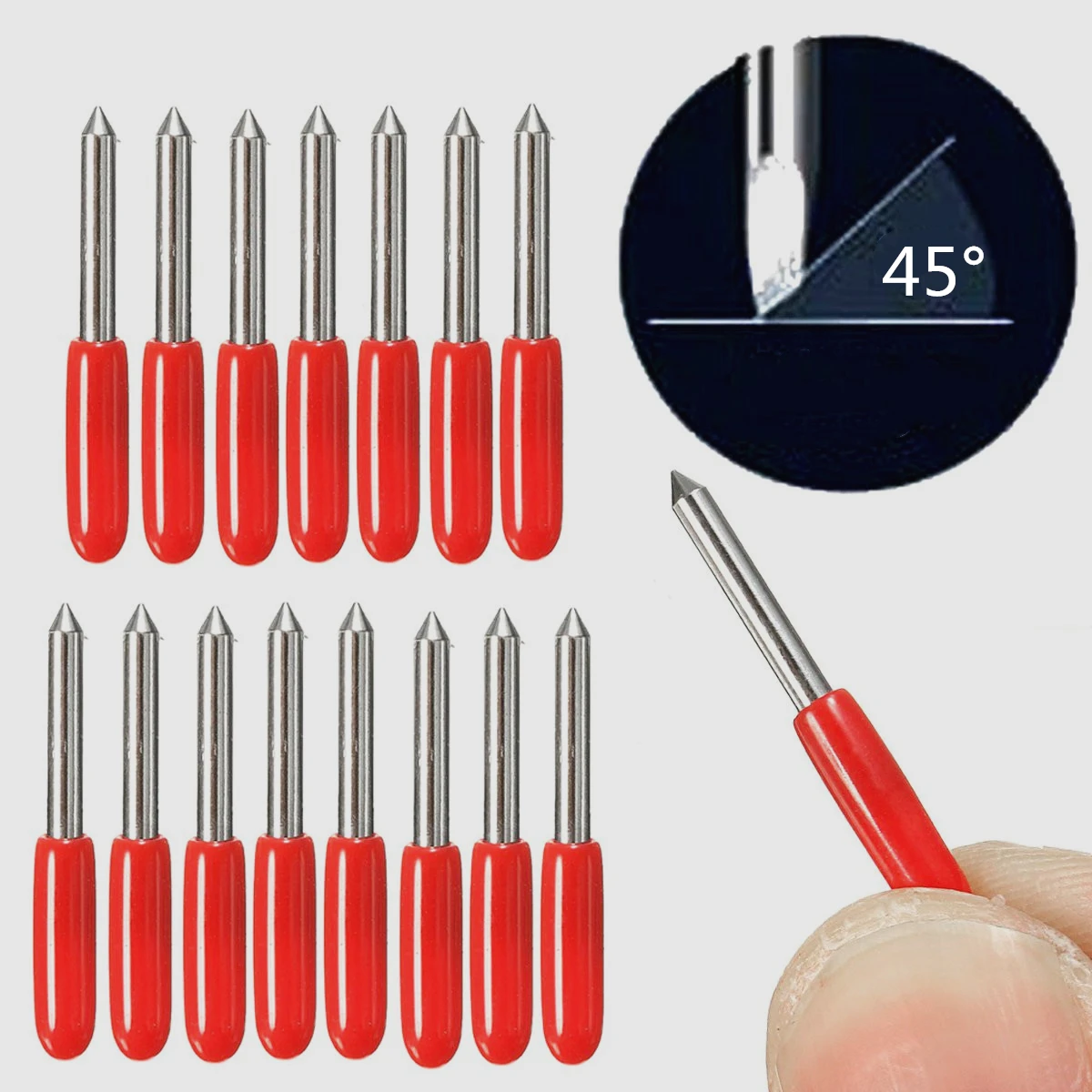 15pcs/set 45 Degree Cutting Plotter Blades Imported Tungsten Steel Blade For Roland Cutting Plotter
15pcs/set 45 Degree Cutting Plotter Blades Imported Tungsten Steel Blade For Roland Cutting Plotter
