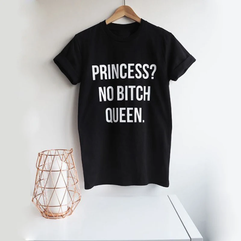 Plus Size T-shirt "Princess No Bitch Queen" Print Letter T Shirt Women Tee Shirt Ladies Woman T-Shirt Lovers Tshirt O Neck Top
Plus Size T-shirt "Princess No Bitch Queen" Print Letter T Shirt Women Tee Shirt Ladies Woman T-Shirt Lovers Tshirt O Neck Top