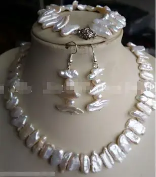 Free shipping hot sale Women Bridal Wedding Jewelry >>New 7x15mm White Natural Baroque Pearl Necklace Bracelet Earring
Free shipping hot sale Women Bridal Wedding Jewelry >>New 7x15mm White Natural Baroque Pearl Necklace Bracelet Earring