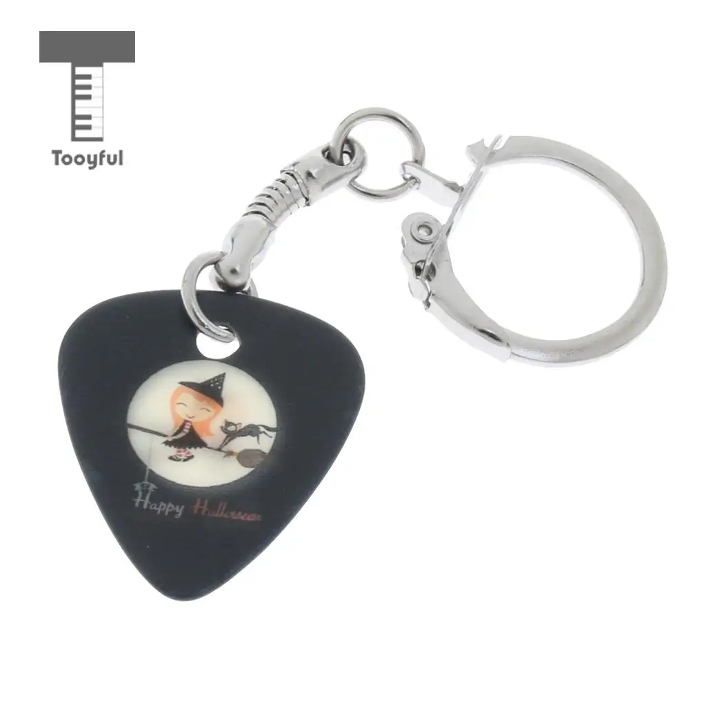 Acoustic Electric Celluloid Smooth Guitar Plectrum Picks Happy Halloween Keychain Key Fob