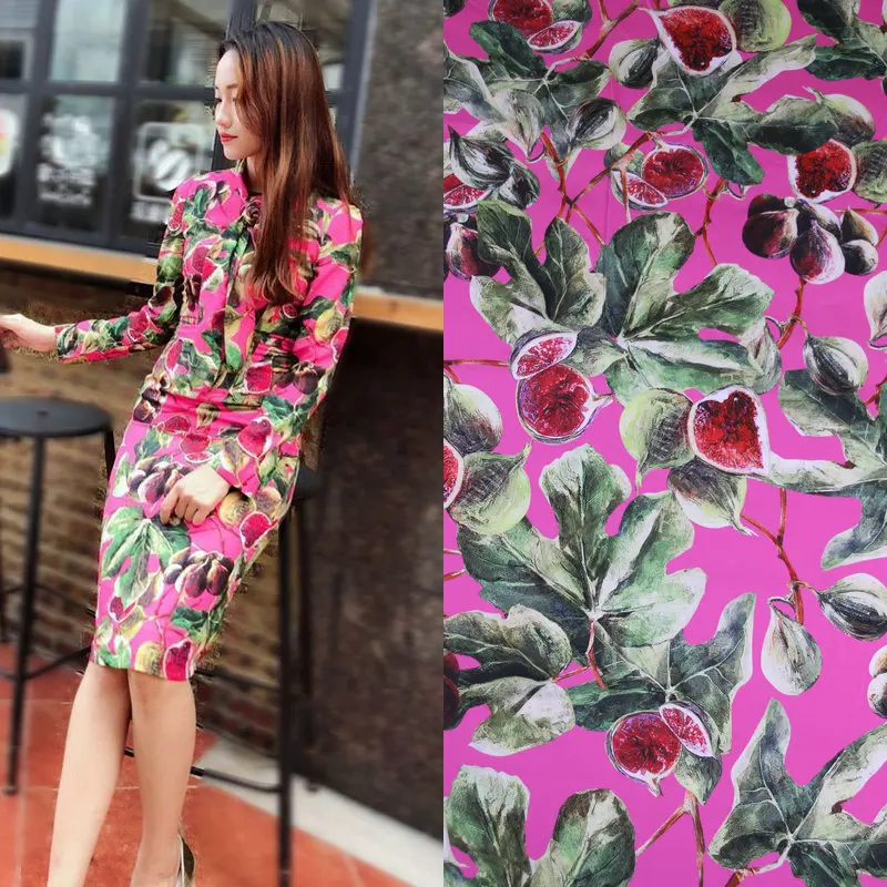 Rose color Fig print polyester silk satin fabric tissu,soft imitate silk fabric for dress DIY clothing sewing
Rose color Fig print polyester silk satin fabric tissu,soft imitate silk fabric for dress DIY clothing sewing