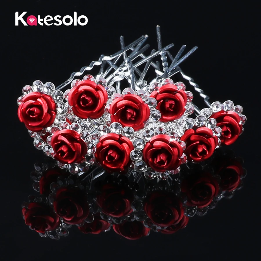 Katesolo Wedding Hair Pins Crystal Rhinestone Rose Flower Bridal Hairpins Bridesmaid Hair Clips Women Hair Jewelry Accessories
Katesolo Wedding Hair Pins Crystal Rhinestone Rose Flower Bridal Hairpins Bridesmaid Hair Clips Women Hair Jewelry Accessories