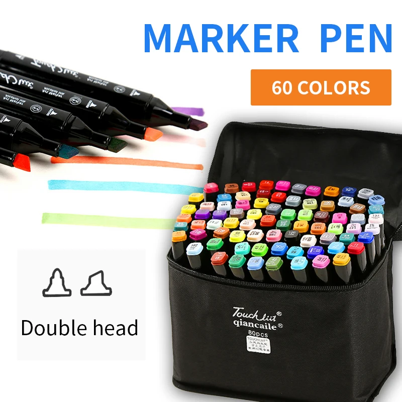 Touchfive 60 Colors Art Marker Set Oily Alcoholic Dual Headed School Drawing Marker Pen Design Supplies Finecolor Brush/Oblique
Touchfive 60 Colors Art Marker Set Oily Alcoholic Dual Headed School Drawing Marker Pen Design Supplies Finecolor Brush/Oblique