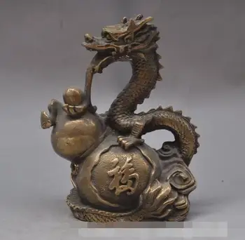 S01322 chinese fengshui bronze zodiac animal dragon play bead Gourd wealth lucky statue 
S01322 chinese fengshui bronze zodiac animal dragon play bead Gourd wealth lucky statue