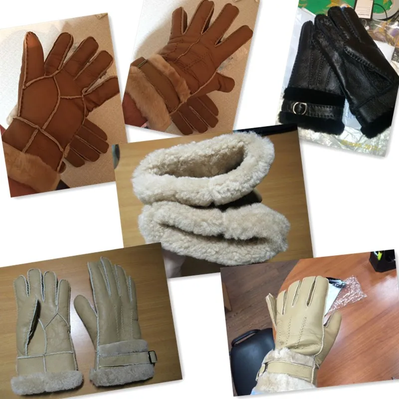 Зимние перчатки мужские из овчины с затягивающимся запястьем|fur gloves|gloves for menfashion