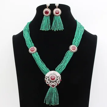 Vintage Turkish Women Red Bead Resin Round Flower Jewelry Sets Long Tassels Earring Multi Chain Necklace India Bride Bijoux Gift
Vintage Turkish Women Red Bead Resin Round Flower Jewelry Sets Long Tassels Earring Multi Chain Necklace India Bride Bijoux Gift