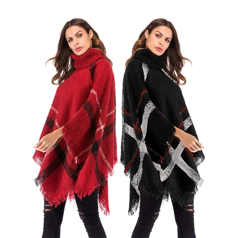 Sweater Women Turtleneck Knitted Batwing Sleeve Tassel Autumn Winter Loose Fashion Leisure Personality High Street Warm Plaid
Sweater Women Turtleneck Knitted Batwing Sleeve Tassel Autumn Winter Loose Fashion Leisure Personality High Street Warm Plaid
