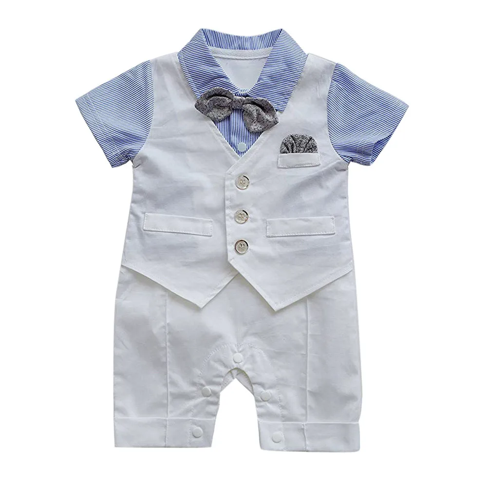 Infant Baby Boys Gentleman Waistcoat Bowtie Tuxedo Jumpsuit Romper Outfits Turn-down Collar Romper Bow set 827
Infant Baby Boys Gentleman Waistcoat Bowtie Tuxedo Jumpsuit Romper Outfits Turn-down Collar Romper Bow set 827
