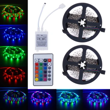 10M 600LEDs LED Light Strip Home Living Room 3528 SMD RGB 2X5M 600LEDs LED Light Strip 24 Key IR Remote Controller Strip Lights
10M 600LEDs LED Light Strip Home Living Room 3528 SMD RGB 2X5M 600LEDs LED Light Strip 24 Key IR Remote Controller Strip Lights