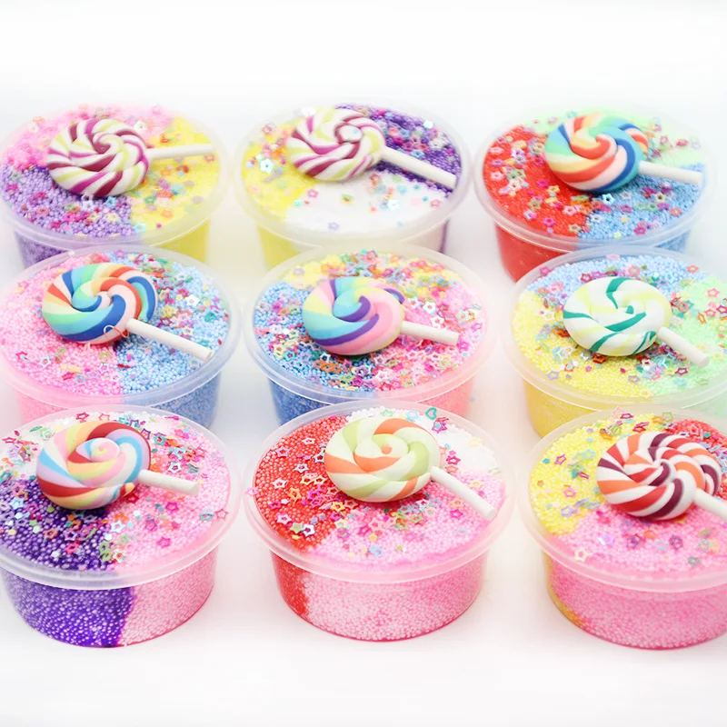 60ML 3 Color Lollipop Candy Slime Supplies Toy Snowflake Mud Slime Cotton Star Ball Mud Relax Arts DIY Craft Toy for Kids Gift
60ML 3 Color Lollipop Candy Slime Supplies Toy Snowflake Mud Slime Cotton Star Ball Mud Relax Arts DIY Craft Toy for Kids Gift